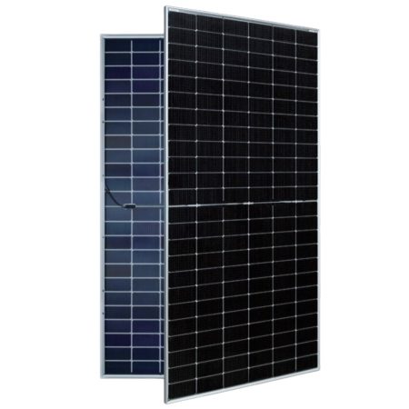 پنل خورشیدی 570 وات مونو کریستال دابل گلس هاف کات هاف سل برند AE SOLAR مدل AE CMD-144BDS