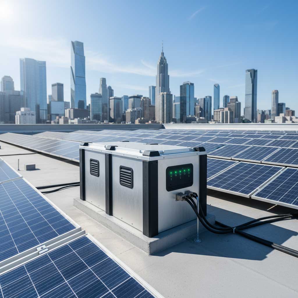 یکی از بهترین باتری لیتیومی نصب شده به پنل خورشیدی روی سقف