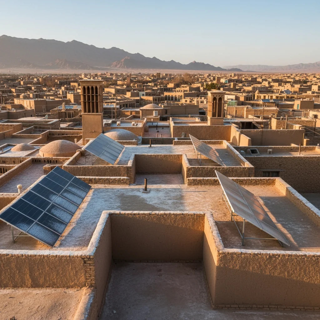 بهترین زاویه پنل خورشیدی در خانه ای در یزد