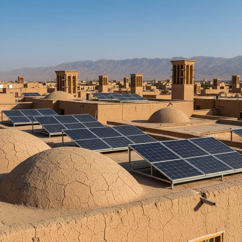 بهترین پنل‌ های خورشیدی در ایران، نصب شده در شهر یزد