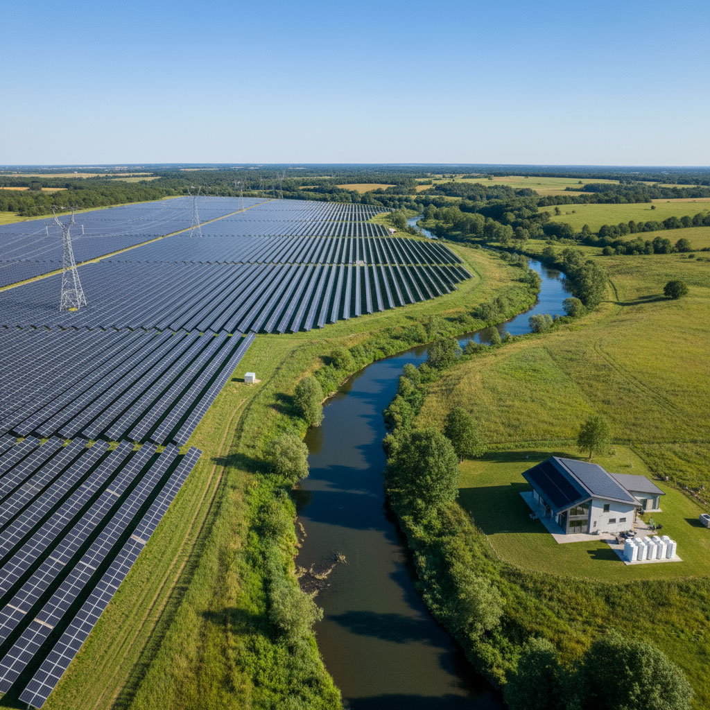 دو راهکار انرژی خورشیدی در یک قاب: سیستم عظیم متصل به شبکه در مقابل خانه مستقل