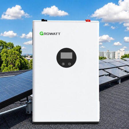 باتری لیتیومی فسفات آهن (LiFePO4) ظرفیت Kwh 5.12 برند GROWATT مدل HOPE 5.0L/LW-B با نمایشگر