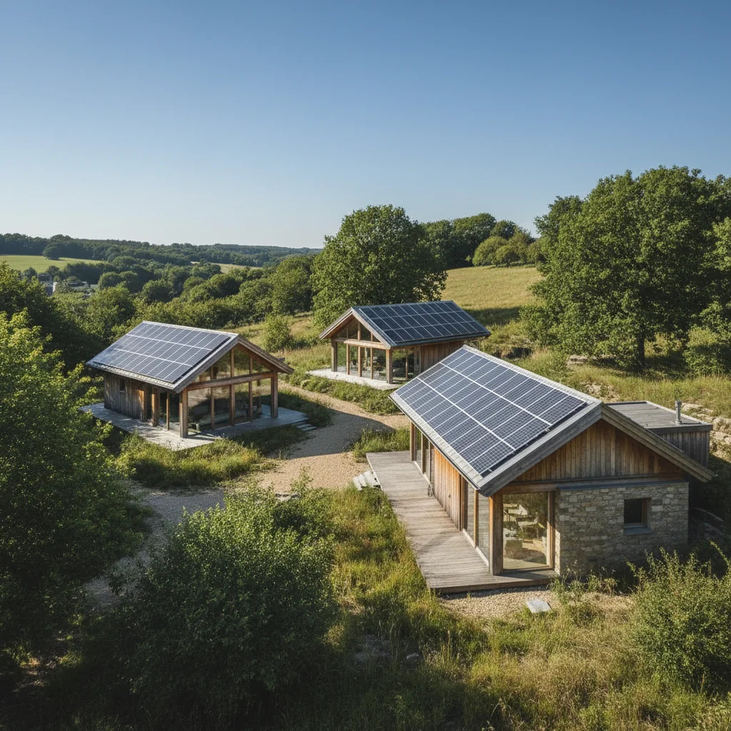 کلبه‌ های بوم‌ گردی جنگلی مجهز به سیستم خورشیدی