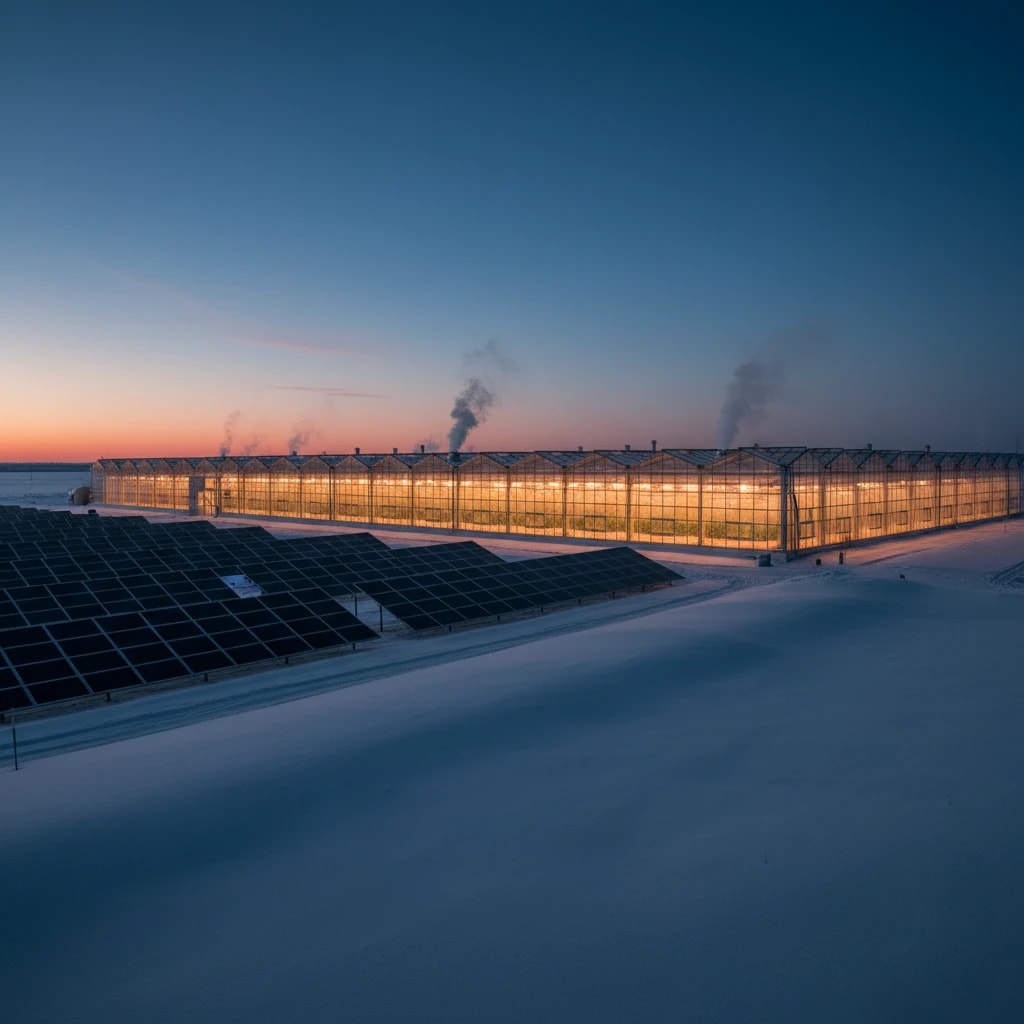 استفاده از سیستم خورشیدی برای گلخانه در یک منطقه سرد و برفی