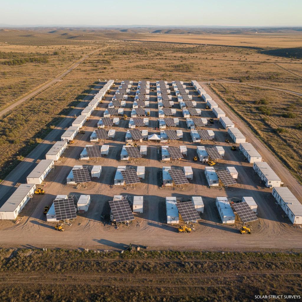 کانتینر های مسکونی با پنل‌ های خورشیدی روی بام