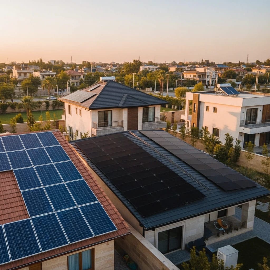 مقایسه نسل های پنل خورشیدی 3 مدل متفاوت روی سقف خانه ها