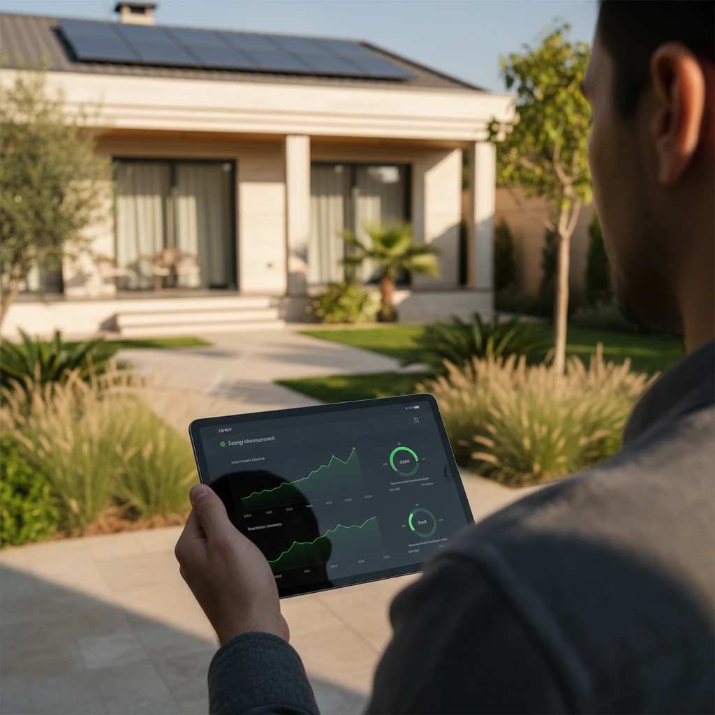 پایش مصرف و تولید خانه هوشمند خورشیدی.