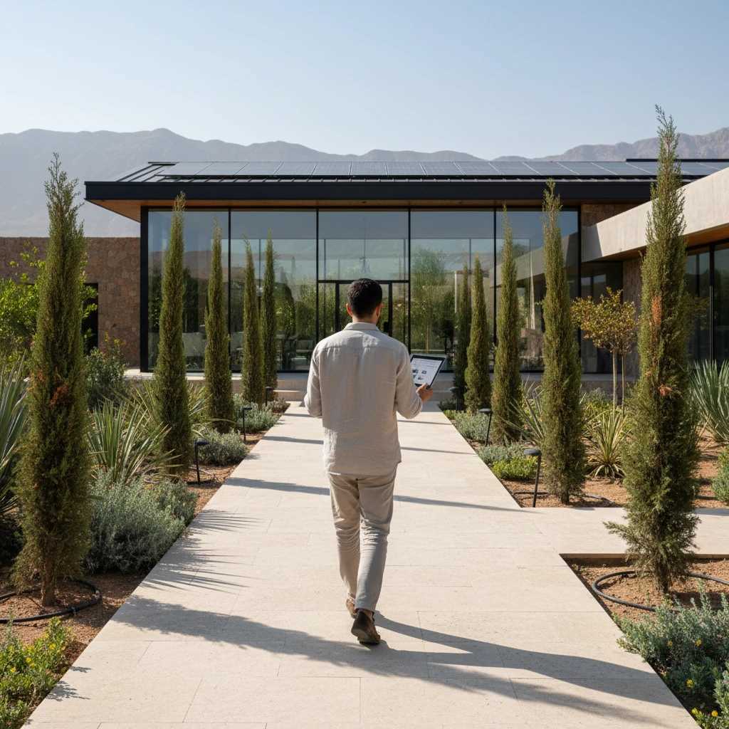 پایش با تبلت در محیط خانه شیشه‌ ای با پنل‌ های خورشیدی