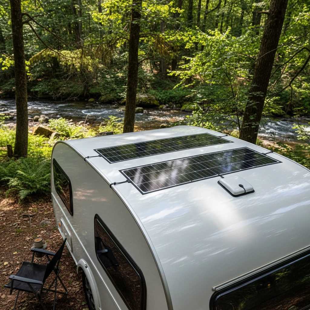استفاده از مدل‌ های منعطف در نصب پنل خورشیدی برای کمپر و کاروان