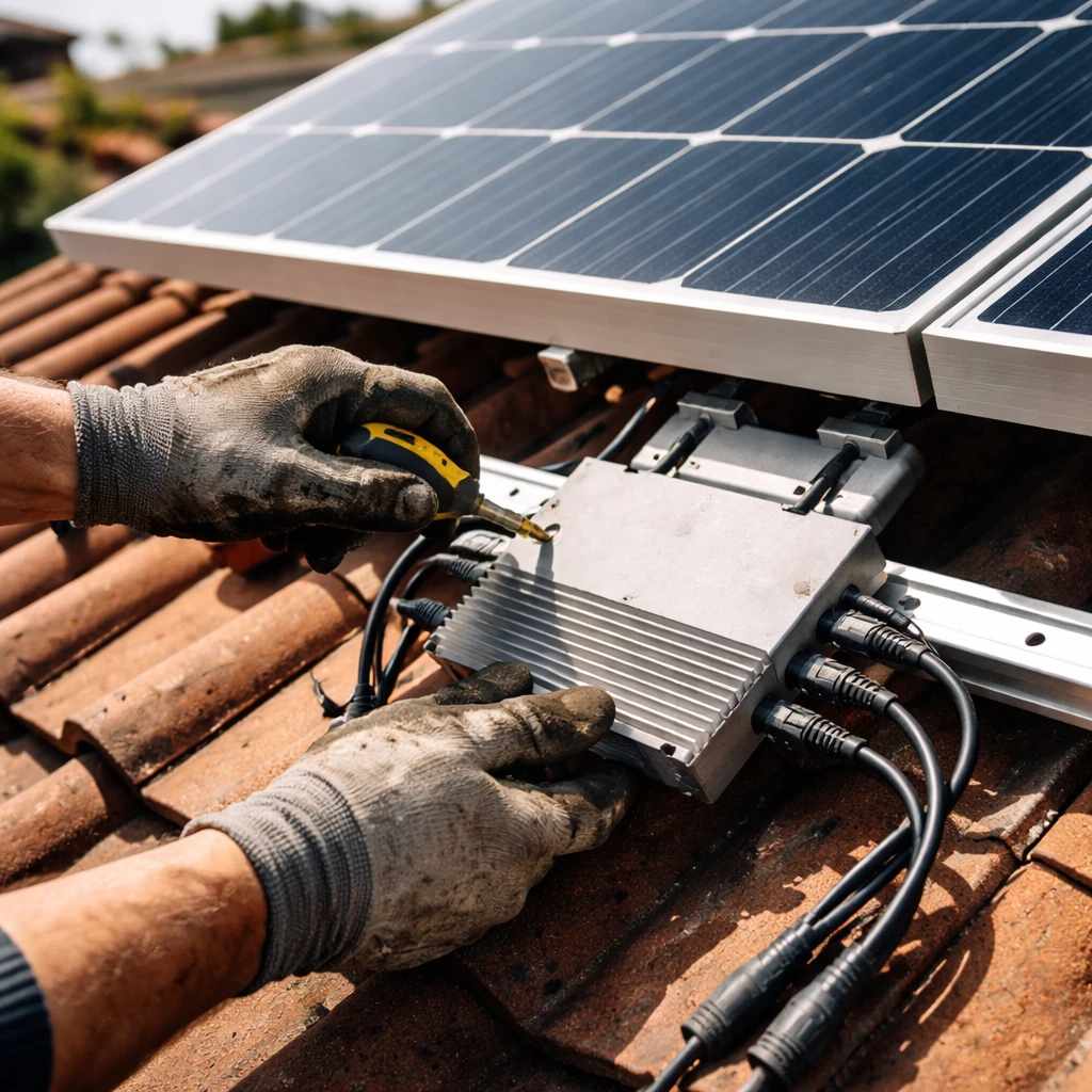 مراحل نصب میکرو اینورتر خورشیدی روی سقف