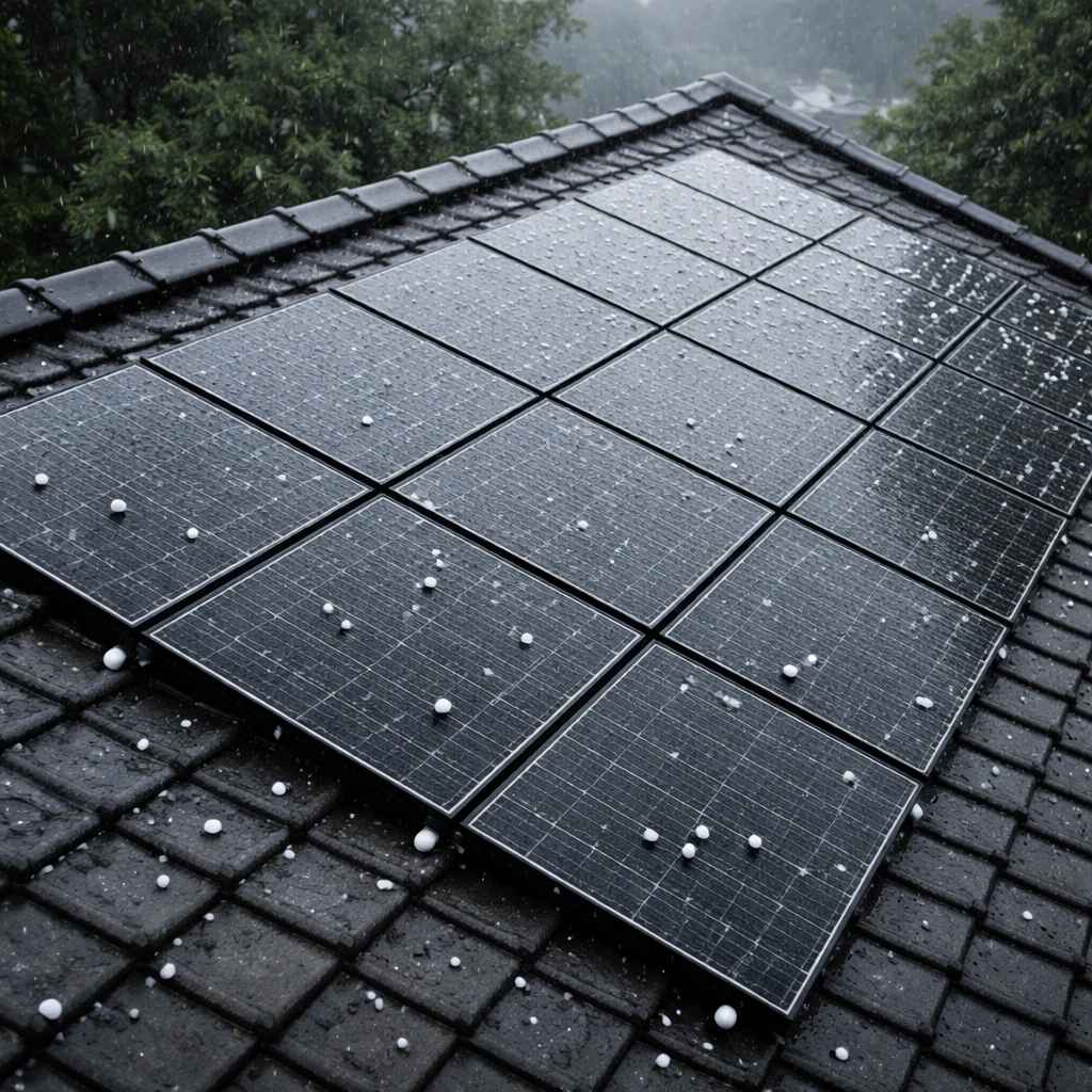 مقاومت پنل خورشیدی در برابر تگرگ و شرایط جوی سخت