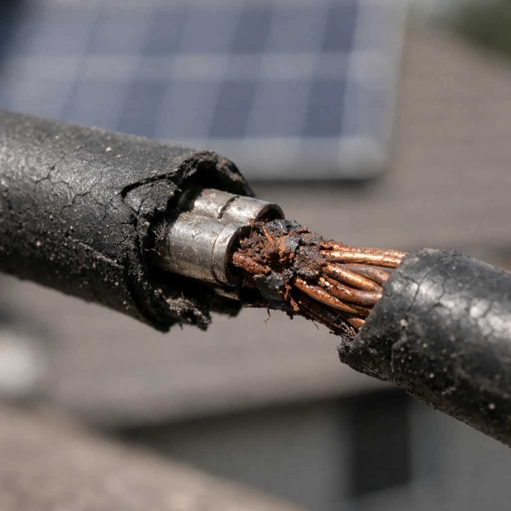 خرابی کابل و افت ولتاژ در سیستم خورشیدی