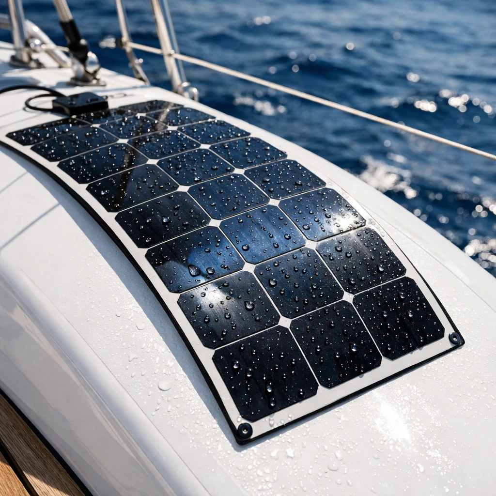 نصب پنل خورشیدی منعطف روی قایق و بدنه منحنی