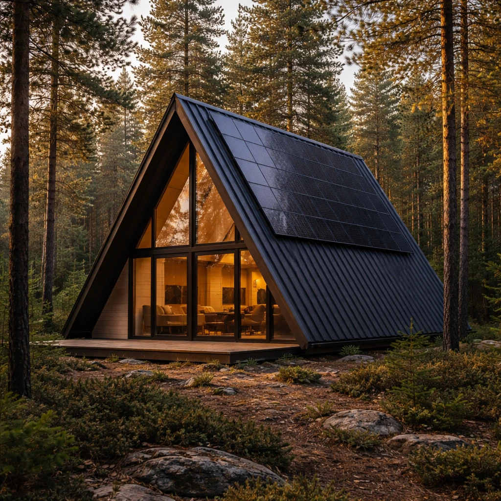 خانه مجهز به سیستم خورشیدی آفگرید