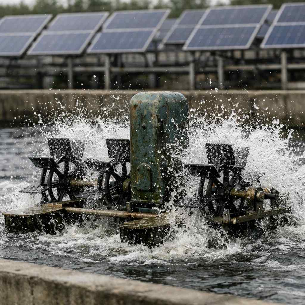 تامین برق هواده استخر با پنل خورشیدی برای پرورش ماهی