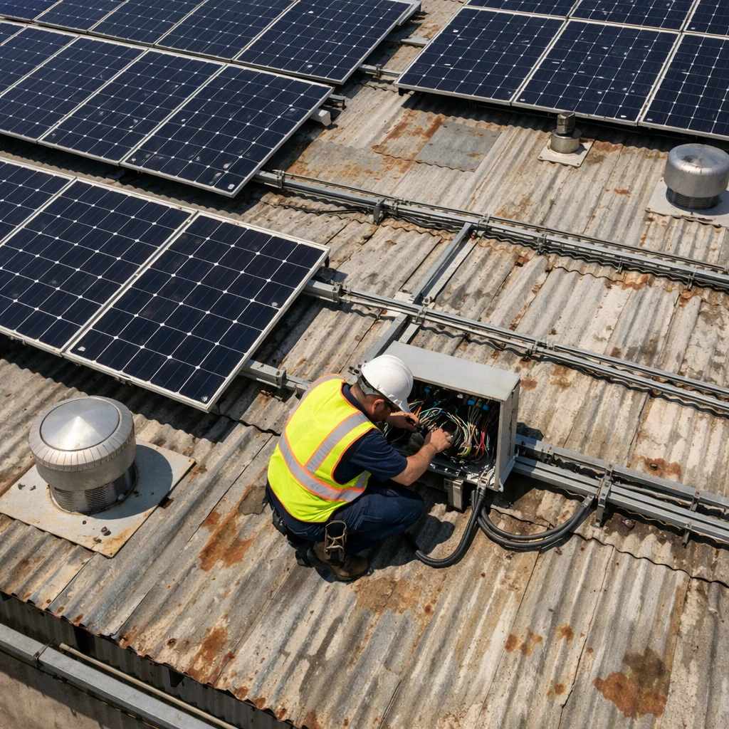 راه‌ اندازی تجهیزات برق خورشیدی صنعتی و تجاری