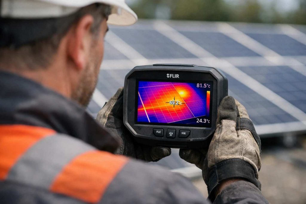 تشخیص نقاط داغ پنل با دوربین حرارتی